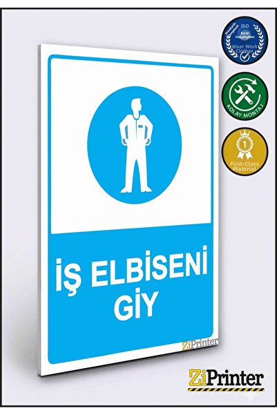ZiPrinter علامة تحذيرية لملابس العمل isg Dekota مقاس 15x20 سم