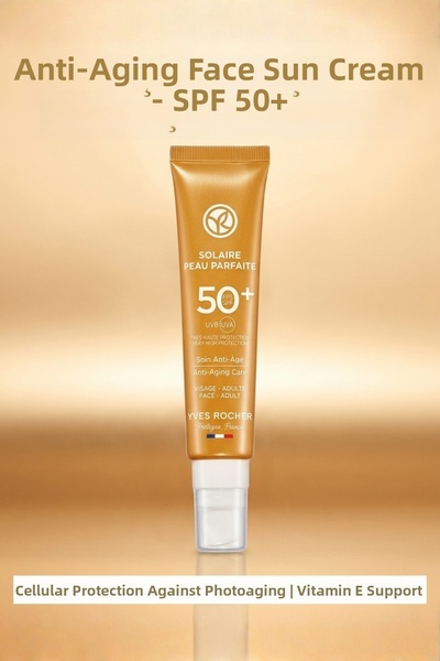 Yves Rocher واقي شمسي للوجه بعامل حماية من الشمس 50+، مضاد للشيخوخة، حماية من...