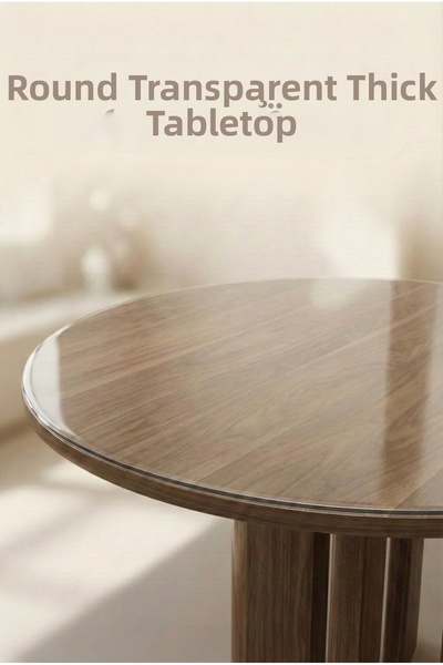 K&M HOMETEX Στρογγυλό παχύ PVC διαφανές προστατευτικό τραπεζιού 1,7 mm