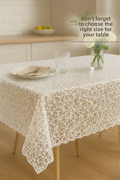 Rona Home Διαφανές ψάθινο πολυτελές κάλυμμα τραπεζιού με επικάλυψη PVC – Σβήσ...