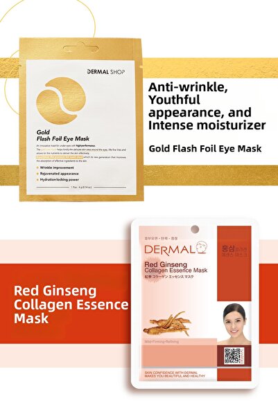 Dermal 3-Layer Gold Eye Mask and Purifying Cooling Firming Ginseng Extract Co...