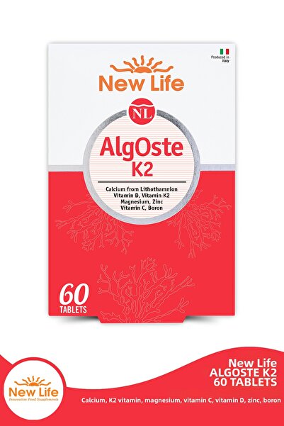 New Life Algoste K2 60 Tablets Calcium - Vitamin K2 - Magnesium - Vitamin D a...