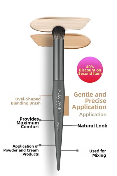 Alix Avien Βούρτσα Concealer Οβάλ Δομής - Στρογγυλή Βούρτσα AA142