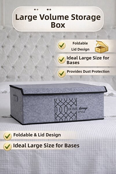 Funny Life Κουτί αποθήκευσης με καπάκι από τσόχα – Αναδιπλούμενο, Οργανωτής μ...