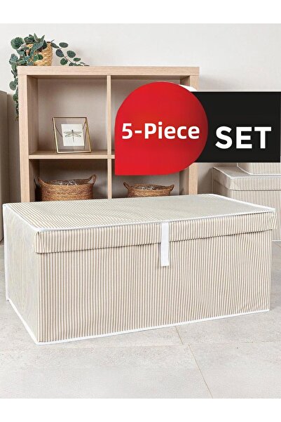 handanca Multi-Purpose Box with Lid Brown 70X40X30 5 Pcs