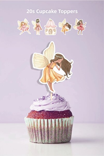 neşeli günlerim Ornament pentru cupcake cu tematică Zână, cu scobitori, pentr...