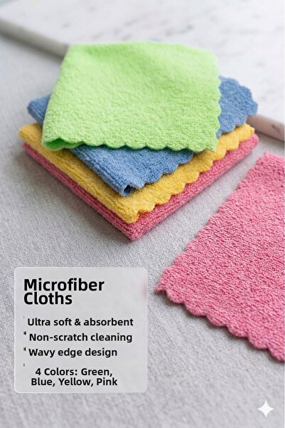 Autobase 4-Piece Microfiber Cleaning Cloth Seamless for All Surfaces