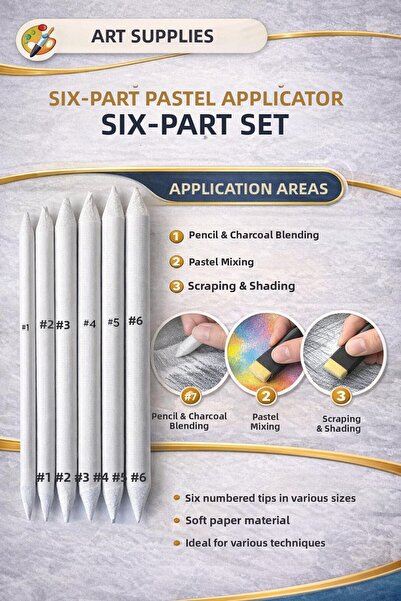Artdesign Powder Pastel Dispenser, Fusing Pen, Set of 6, Paper Stamp, Tortillion