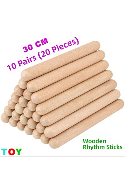 Generic Brand Wooden Rhythm Stick 30 cm10 Pairs (20 Sticks) Kindergarten Chil...