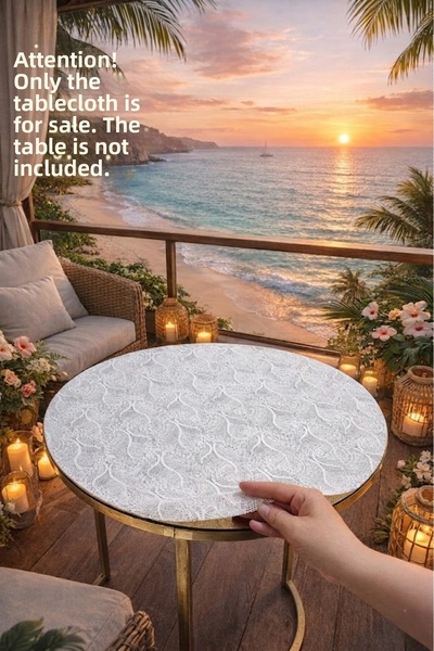 Rona Home Στρογγυλό κάλυμμα τραπεζιού σαλονιού – Ψάθινο πολυτελές PVC διαγραφ...