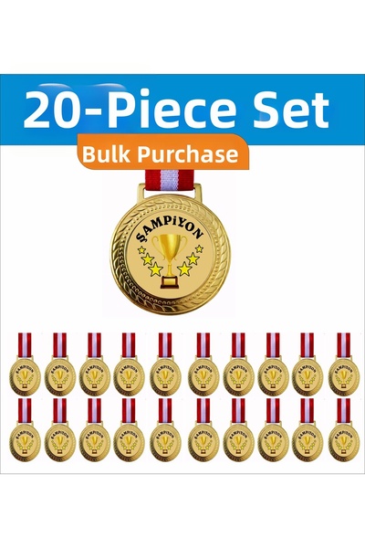 Miro Toys 20 τεμάχια Μετάλλια Πρωταθλητών – Σετ Βραβείων με Χρυσές Κορδέλες, ...