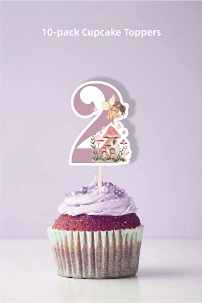 neşeli günlerim Διακοσμητικό cupcake με θέμα το Fairy Girl για 2 ετών, συσκευ...