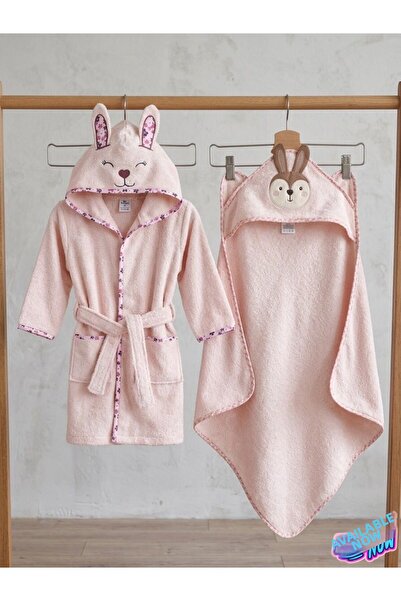 zera collection Baby Bathrobe with Hood & Baby Towel Set 100% Organic Cotton ...