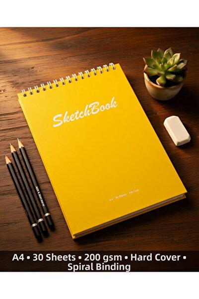 Pagos Yayınları A4 Hardcover Sketchbook 200 Gr. 30 Sheets (60 Pages) 21 X 29....