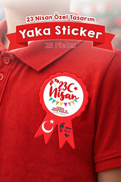 MSticker Σετ αυτοκόλλητων για το λαιμό 23 Απριλίου 25 τεμαχίων |   6x9 εκ. Αυ...