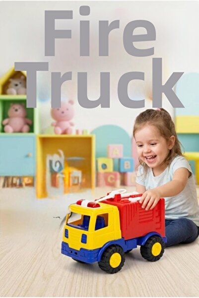 Tıfıl Toys شاحنة لعبة بتصميم سيارة إطفاء مع سلم قابل للطي وقطع متحركة بطول 20 سم
