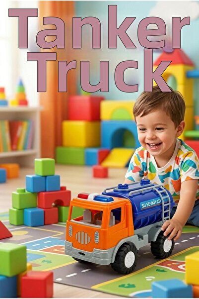 Tıfıl Toys سيارة لعبة تعليمية بطول 20 سم بتصميم مركبة نقل مياه مع سلم وتفاصيل...
