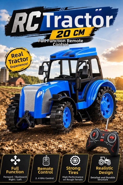 YILDIRIM OYUNCAK Remote Control Rc Tractor 20cm – Full Function Engineering V...