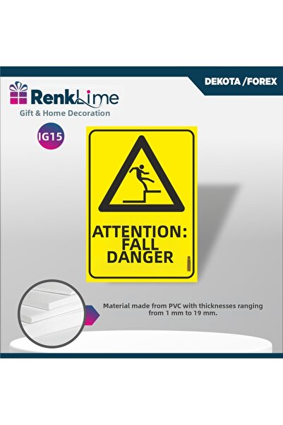 renklime Dekota Warning Sign - Caution: Risk of Fall