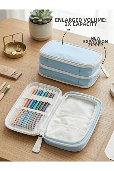 Dörtel Tedarik Επεκτάσιμη θήκη μακιγιάζ με 2 θήκες για στυλό