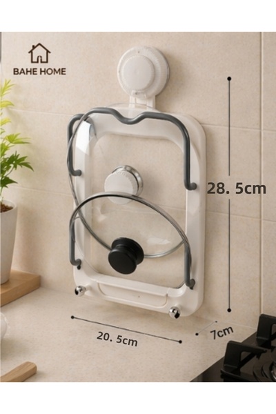 bahe home Vacuum Lid Hanger Set of 2 |   No-Punch Kitchen Organizer Lid Holder Space-Saving