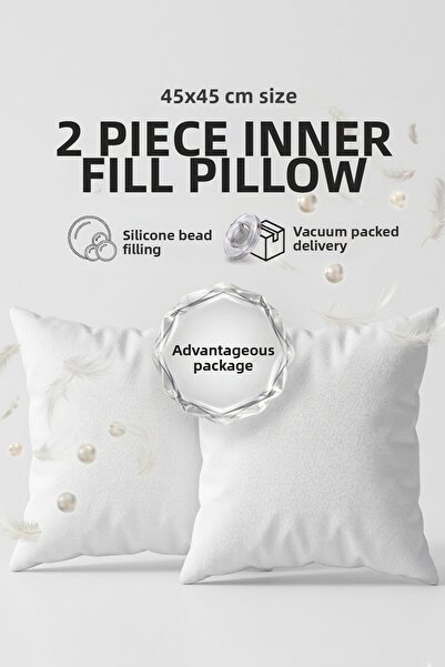 Valmia Home Σετ 2 τεμαχίων 45x45 εκ. Premium Μαξιλάρι Ριχτάρι Σιλικόνης με Χά...