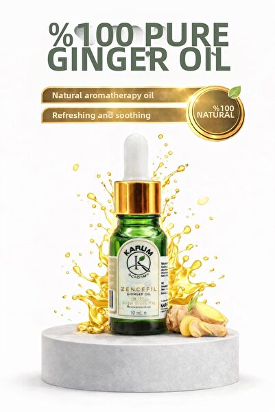KARUM Ginger Essential Oil 100% Pure and Natural with Glass Dropper 10 ml