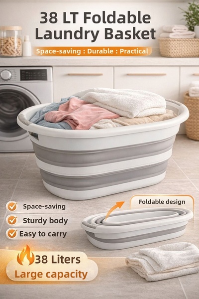 Funny Life Καλάθι απλύτων - Γκρι - 38 L