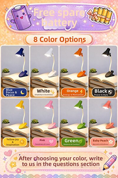 BONOVE Φωτιστικό βιβλίου με κλιπ Κλασικό φωτιστικό για ανάγνωση βιβλίων LED Φ...