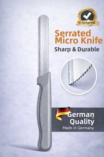 Syku Serrated Micro Knife – German Quality, Sharp and Durable, Micro Vegetable Knife with Color Options