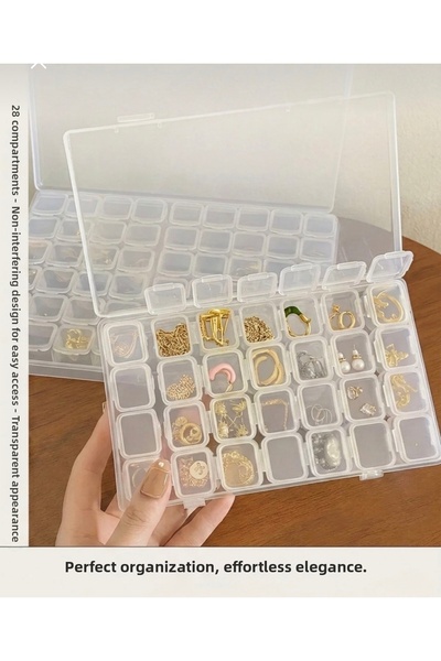 Anil Professional Cosmetics Διαφανής οργανωτής κοσμημάτων με 28 θήκες (7x4) ;...
