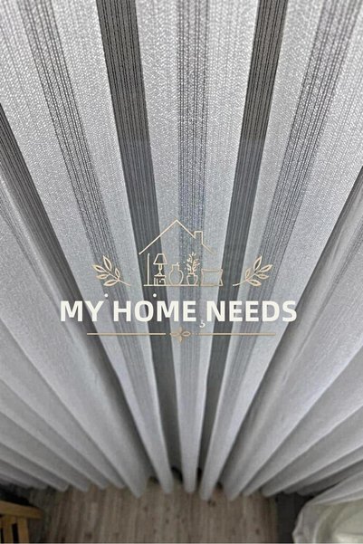 Tül Shop New-Kar600 Model Tulle Curtain, Wrinkle-Free, 1/3 Dense Pleated, Modern-Stylish Design, Custom Size
