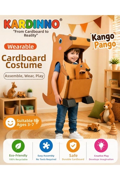 Kardinno Φορετή παιδική στολή από χαρτόνι Zip Zip Kango Pango για πάρτι γενεθ...