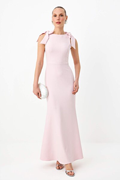 Συλλογή Trendyol Ανοιχτό ροζ ίσιο υφαντό βραδινό φόρεμα Finike Maxi & φόρεμα ...