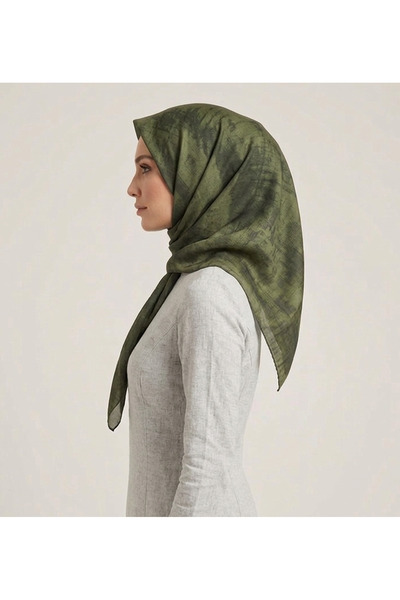 Alivascarf Cloud Pattern Bamboo Scarf Oil Green