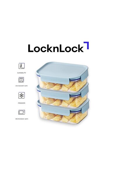 locknlock Classic Plus Rectangle Food Container 420ml (PACK of 3) – Mint, Air...