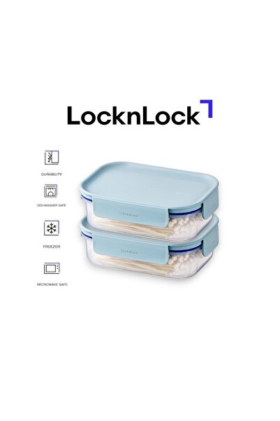 locknlock Classic Plus Rectangle Food Container 910ml (PACK of 2) – Mint, Air...