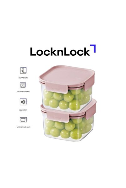 locknlock Classic Plus Square Food Container 860ml (PACK of 2) – Pink, Airtig...