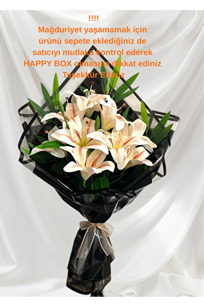 Happy Box HEDİYELİK SEVGİLİYE HEDİYE LİLYUM ZAMBAK BUKETİ SÖZ İSTEME ÇİÇEĞİ D...