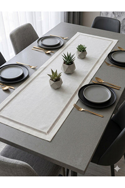 NURHAN HOME COLLECTION Kolberli Keten Kumaş Masa Runner