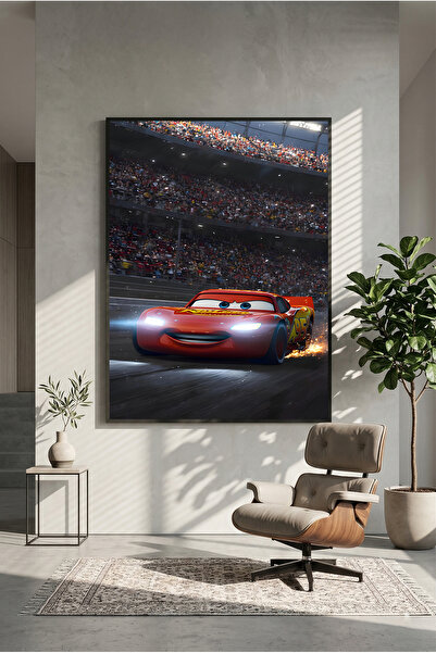 postercraft Poster modern cu pictură pe panou cu mașinile Fulger McQueen