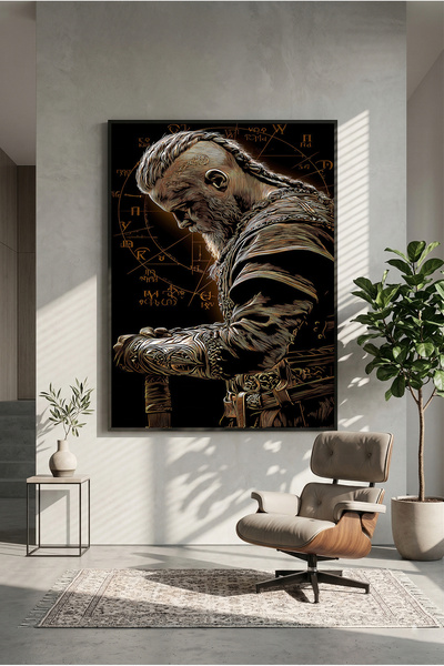 postercraft Vikings Ragnar Lothbrok Art Modern Panel Tablo Poster ( Çerçevesiz )