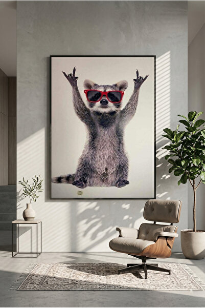 postercraft Poster/Tablou modern cu artă punk cu raton, tip panou "