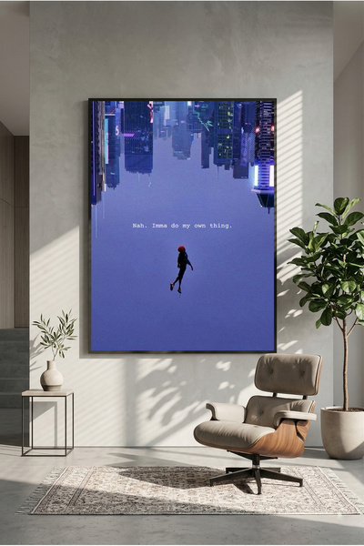 postercraft Örümcek Adam Kendi işlerimi yapacağım Ahşap Tablo Posteri (Çerçev...