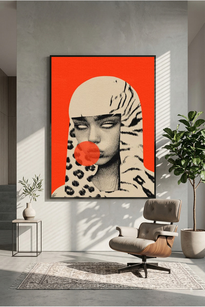 postercraft Γυναίκα Λεοπάρδαλη Τέχνη Μοντέρνο Πάνελ Πίνακας Αφίσα