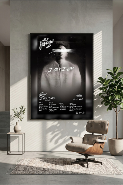 postercraft 21 Savage I am - I was Album Poster din lemn pentru tablou (Fără ...