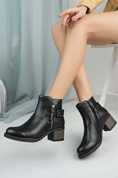 Mammamia D25KB 4380 Γυναικείες μπότες με φερμουάρ από γνήσιο δέρμα