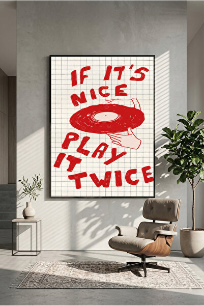 postercraft Αν είναι ωραίο, παίξτε το δύο φορές - Ξύλινη αφίσα ρετρό (Χωρίς π...
