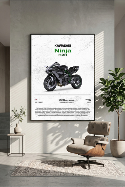 postercraft Ξύλινη αφίσα ζωγραφικής Kawasaki Ninja H2R (χωρίς πλαίσιο)
