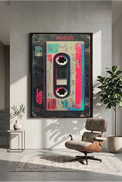 postercraft Poster artistic din lemn cu design de casetă colorată (fără ramă)
